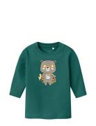 Nbmvacion Ls Top Box Tops T-shirts Long-sleeved T-Skjorte Green Name I...