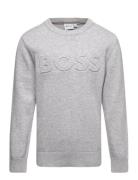 Pullover Tops Knitwear Pullovers Grey BOSS