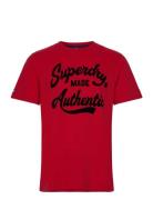 Athletic Script Graphic Tee Tops T-Kortærmet Skjorte Red Superdry