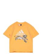 Lk Dy Lk T Tops T-Kortærmet Skjorte Yellow Adidas Sportswear