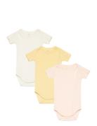 3 Pack Rib Jersey Short Sleeve Body Bodies Short-sleeved Multi/pattern...