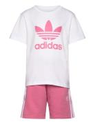 Short Tee Set Sets Sets With Short-sleeved T-shirt Pink Adidas Origina...