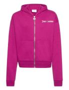 Juicy Abstract Zip Thru Hood Tops Sweatshirts & Hoodies Hoodies Pink J...
