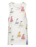 Sailing Boats Aop Tank Tops T-shirts Sleeveless White Mini Rodini
