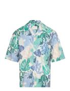 Rel Camp Collar Sea Print Ss Shirt Tops T-Kortærmet Skjorte Multi/patt...