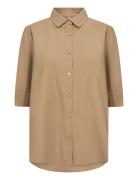 Sc-Netti Tops Shirts Short-sleeved Beige Soyaconcept