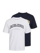 Jjecaleb Varsity Tee Ss O-Neck 2Pk Mp Tops T-Kortærmet Skjorte White J...