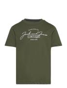 Jjferris Tee Ss Crew Neck Jnr Tops T-Kortærmet Skjorte Khaki Green Jac...