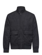 Suede-Effect Jacket With Zip Tynd Jakke Navy Mango