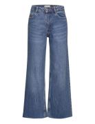 Wideleg Low Frayed Hem Jeans Bottoms Jeans Wide Jeans Blue Mango