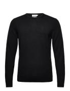 Merino Rws Crew Neck Sweater Tops Knitwear Round Necks Black Calvin Kl...