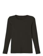 Nkfkab Ls Slim Top Tops T-shirts Long-sleeved T-Skjorte Black Name It