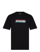 Jjcyber Tee Ss Crew Neck Tops T-Kortærmet Skjorte Black Jack & J S