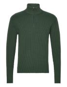 Simbbbilly Zip Knit Tops Knitwear Half Zip Jumpers Green Bruuns Bazaar