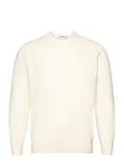 Ribbed Knit Sweater Tops Knitwear Round Necks Cream Mango