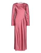 Side-Slit Satin Dress Maxikjole Festkjole Pink Mango