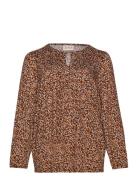 Wa-Skye Tops Blouses Long-sleeved Brown Wasabiconcept