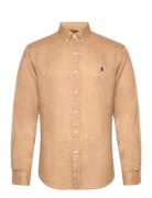 Slim Fit Linen Shirt Tops Shirts Linen Shirts Beige Polo Ralph Lauren