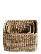 Basket Keep It All S/3 Home Storage Storage Baskets Brown Muubs