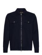 Brayden Zip Shirt Outerwear Designers Overshirts Navy Morris