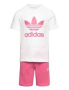 Short Tee Set Sport Sets With Short-sleeved T-shirt Pink Adidas Origin...