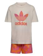 Short Tee Set Sport Sets With Short-sleeved T-shirt Beige Adidas Origi...