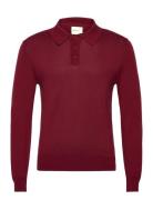 Fine Cotton Polo Tops Knitwear Long Sleeve Knitted Polos Red GANT