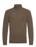 Barbour Duf Cable Roll Tops Knitwear Turtlenecks Green Barbour