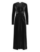 Velvet Jersey Designers Maxi Dress Black Ganni