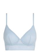 Unlined Triangle  Lingerie Bras & Tops Soft Bras Non Wired Bras Blue T...