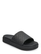 Th Platform Pool Slide Shoes Summer Shoes Sandals Pool Sliders Black T...