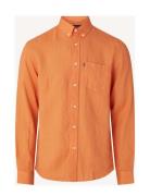 Casual Linen Shirt Tops Shirts Linen Shirts Orange Lexington Clothing