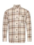 Mmgdavid Check Overshirt Tops Overshirts Beige Mos Mosh Gallery