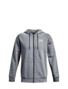 Ua Essential Fleece Fz Hood Sport Sweatshirts & Hoodies Hoodies Grey U...