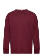 Essential Tee L/S Tops T-shirts Long-sleeved T-Skjorte Burgundy Tommy ...