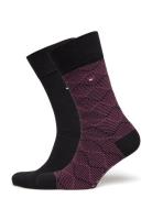 Th Men Sock 2P Graphic Argyle Underwear Socks Regular Socks Black Tomm...