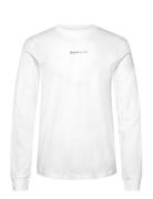 Rounded Hem Longsleeve Tops T-Langærmet Skjorte White Tom Tailor