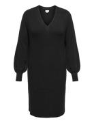 Carkatia Ls V-Neck Dress Knt Noos Knælang Kjole Black ONLY Carmakoma