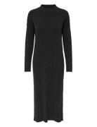 Onltess Ls Highneck Midi Dress Knt Knælang Kjole Black ONLY