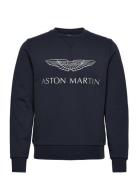 Amr Logo Crew Tops Sweatshirts & Hoodies Sweatshirts Navy Hackett Lond...