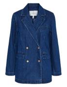 Yaslomira Ls Denim Blazer S. Jakke Denimjakke Blue YAS