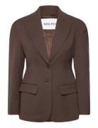 Ella Tailored Peplum Blazer Blazers Double Breasted Blazers Brown Mali...