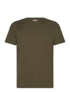 Mouliné O-Neck Tee S/S Tops T-Kortærmet Skjorte Green Lindbergh