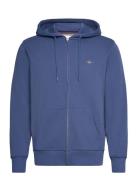 Reg Shield Full Zip Hoodie Tops Sweatshirts & Hoodies Hoodies Blue GAN...