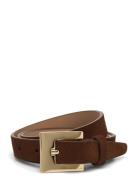 Slim Suede Belt Bælte Brown GANT