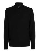 Merino Rws Zip Through Jacket Tops Knitwear Half Zip Jumpers Black Cal...