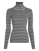 Woven Label Roll Neck Sweater Tops Knitwear Turtleneck Grey Calvin Kle...