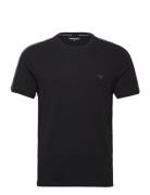 Men's Knit V Neck T-Shirt Tops T-Kortærmet Skjorte Black Emporio Arman...