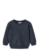 Nmfnala Nreg Sweat Bru Tops Sweatshirts & Hoodies Sweatshirts Navy Nam...