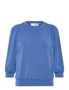 Slftenny 3/4 Sweat Top Noos Tops Sweatshirts & Hoodies Sweatshirts Blu...